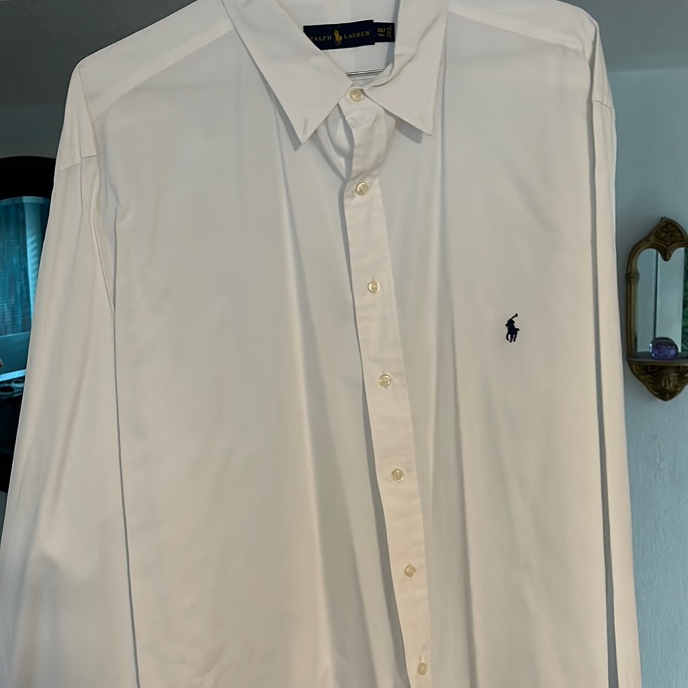 Ralph Lauren white men’s dress shirt. Size 3XLT. 100% cotton.